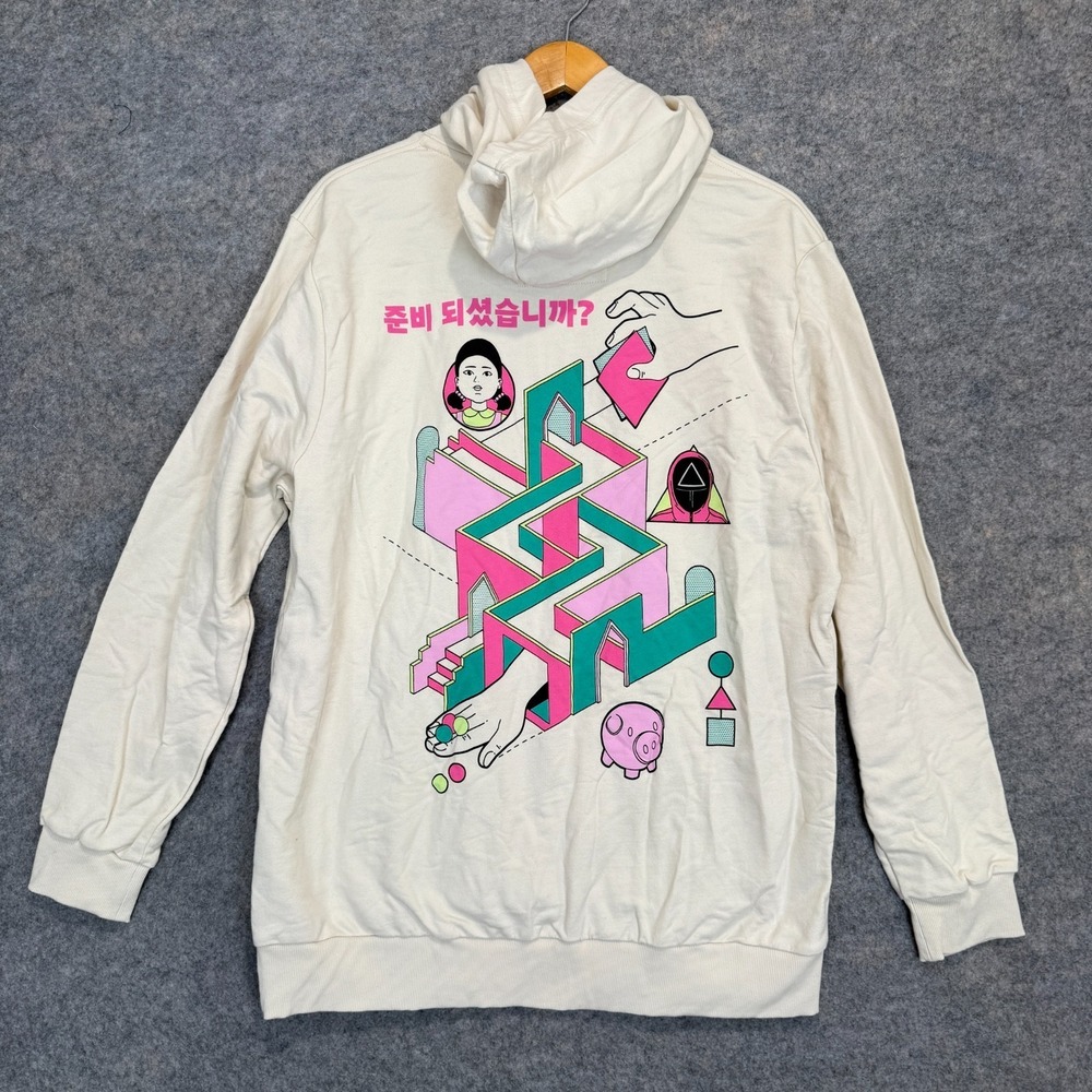 Netflix Squid Games Hoodie Sweatshirt Mens Medium Graphic Terry Corridros NEW